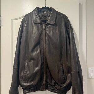 Vintage Men's Brown Leather Jacket